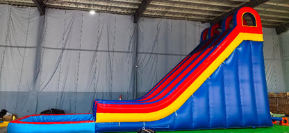 Double Lane Inflatable Water Slide With Large Pool