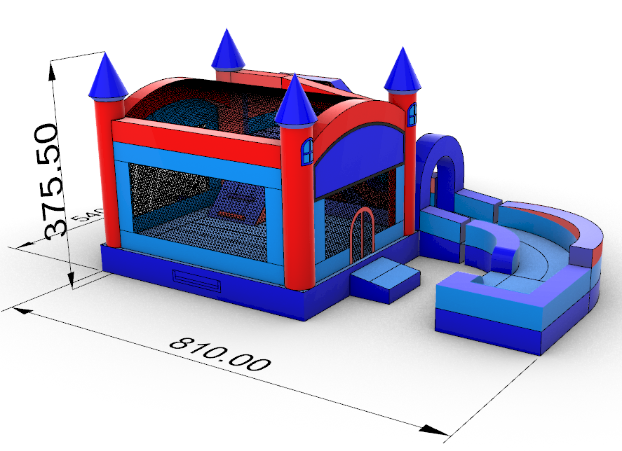 Combo Bounce House With Curved Slide