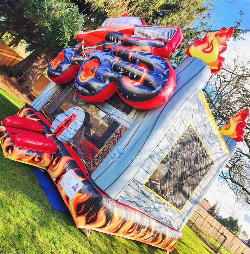 3D Monster Truck Bounce House Side