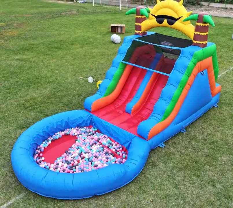 Inflatable Sun Double Slide With Pool - Wet/Dry