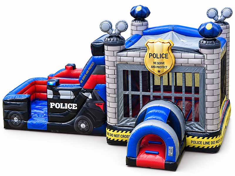 Police Station Jail Bounce House with Slide