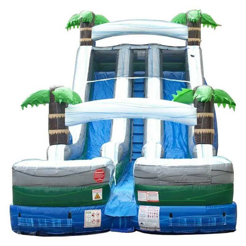 Tropical Jungle Double Lane Inflatable Waterslide