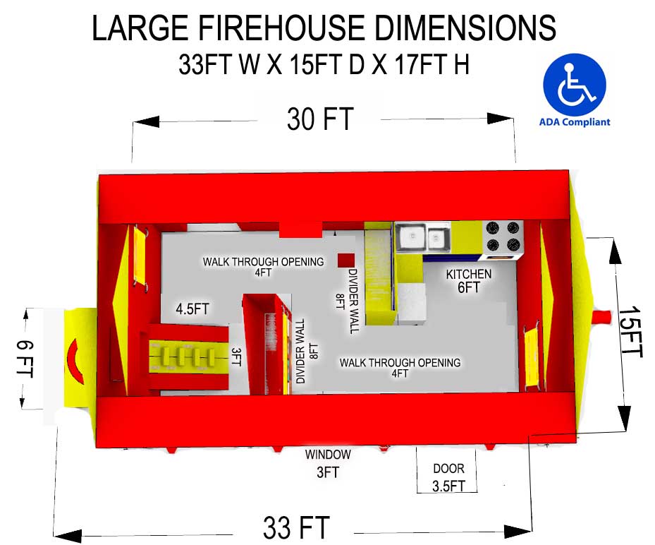 ADA Inflatable Firehouse Dimensions