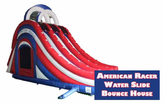 American Racers Water Slide Bounce House Combo