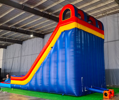Double Lane Inflatable Water Slide With Large Pool