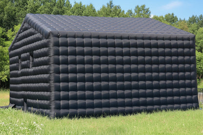 black-inflatable-nightclub-pitched-roof side view