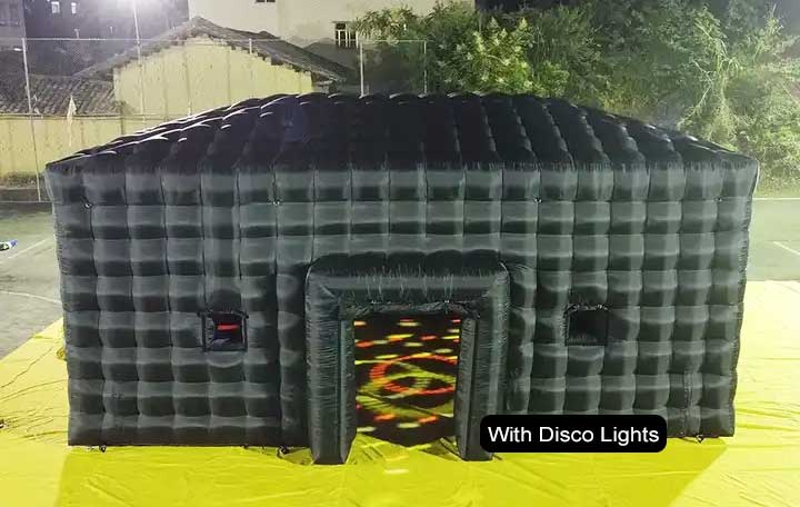 Black Inflatable Nightclub With Disco Lights