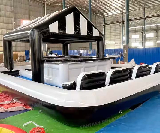 Black White Inflatable Pool Bar For Sale