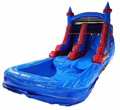 Blue red inflatable water slide for sale