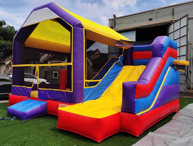 Bounce House With Slide & Basketball Hoop – inflatableisland.co