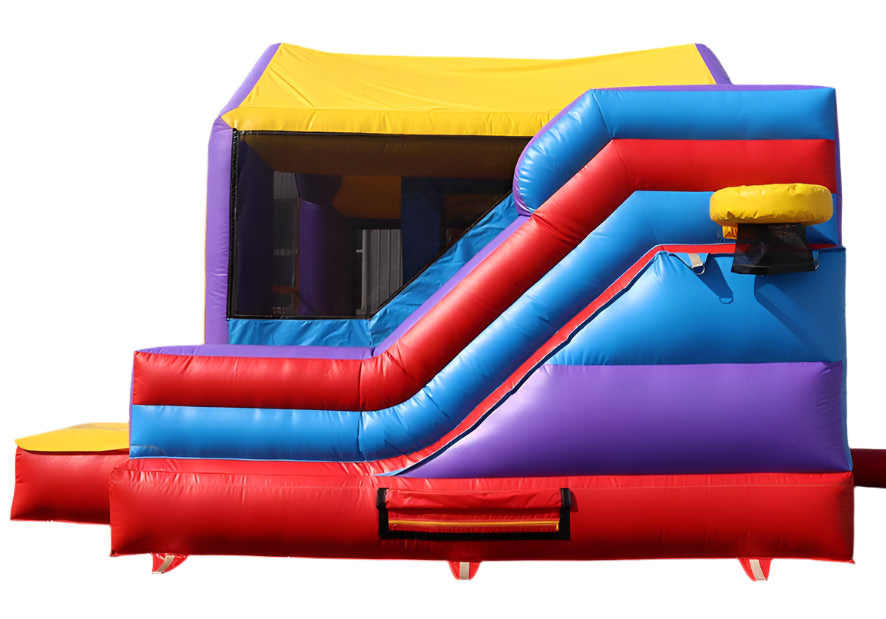 Bounce House With Slide & Basketball Hoop