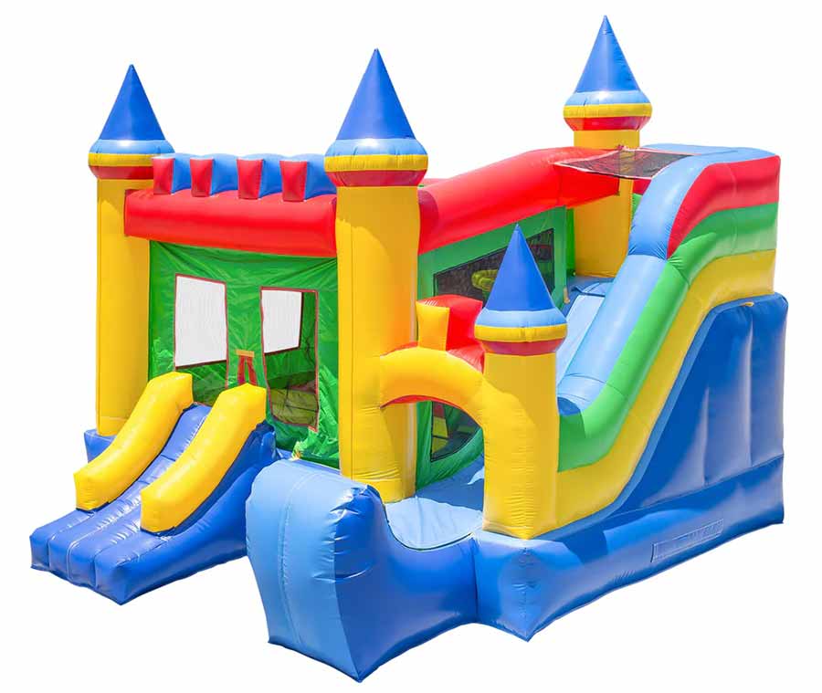commercial castle bounce house with slide