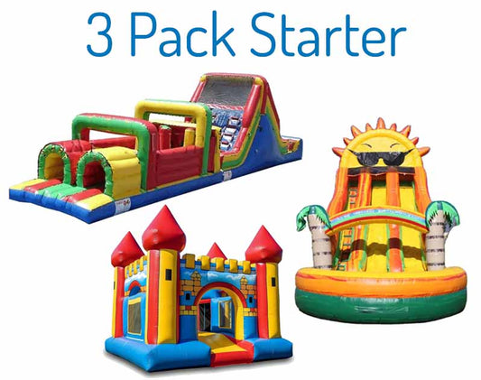 3 Pack Starter - Bounce House, Obstacle Course, Water Slide