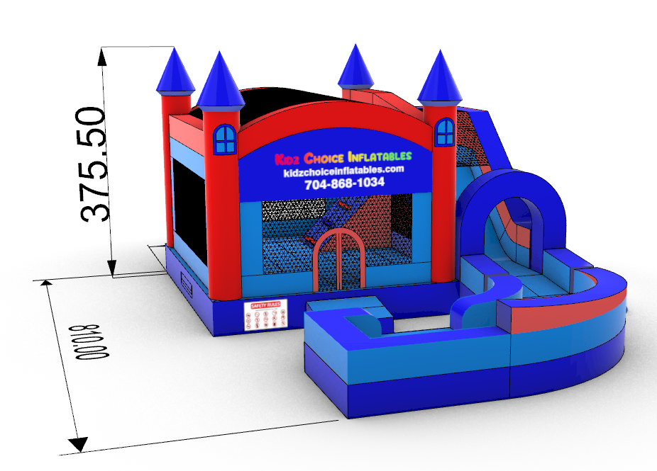 Combo Bounce House With Curved Slide