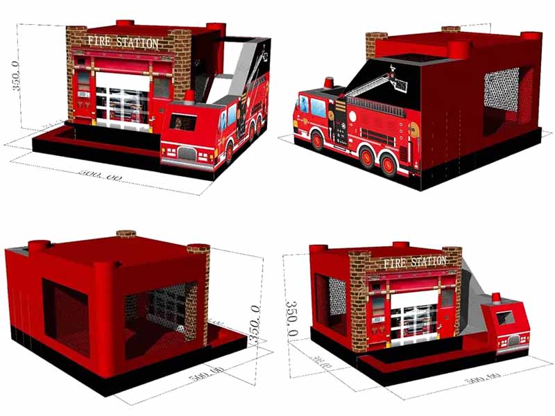 fire station bounce house measurements