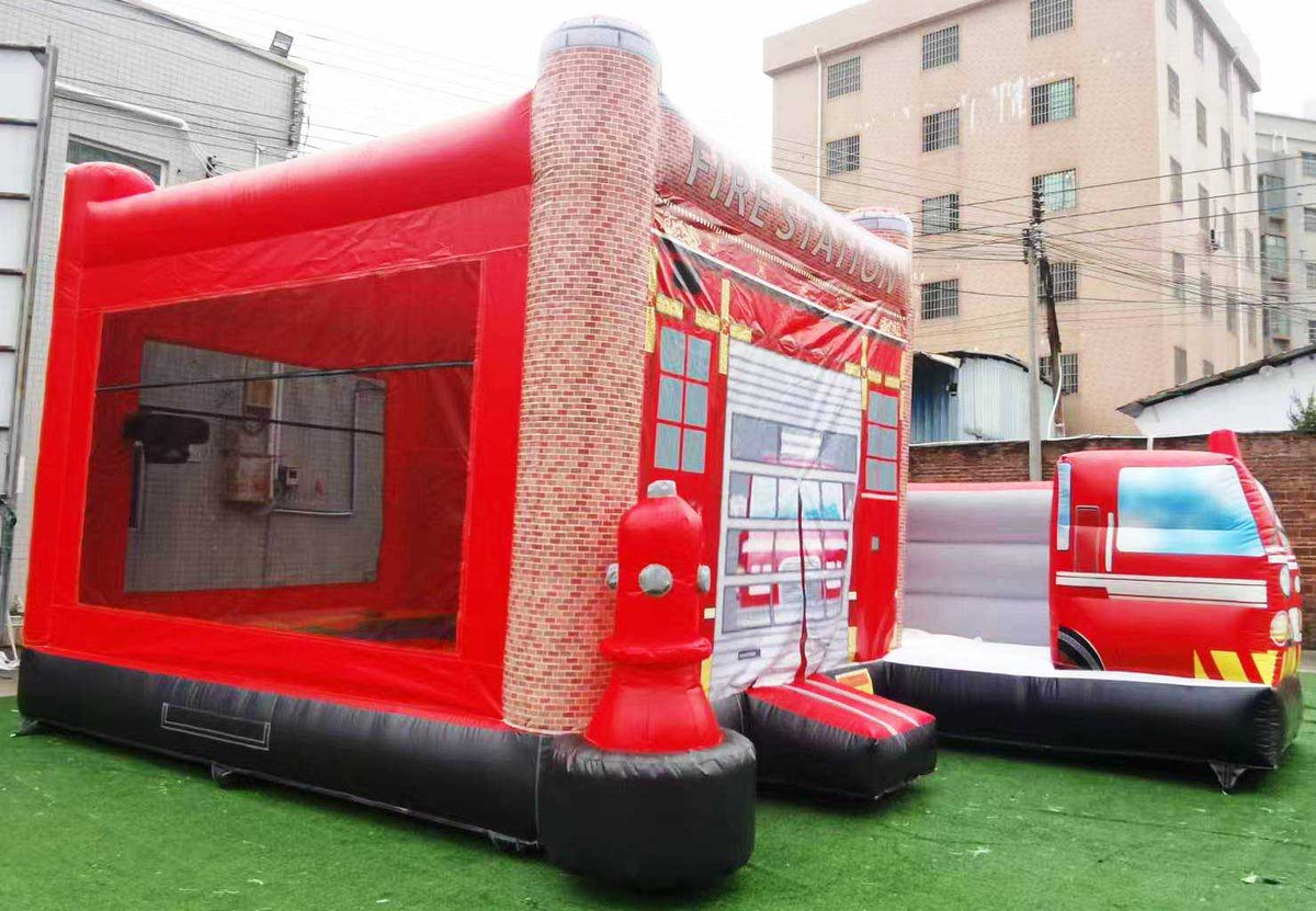 Fire Exit Inflatibles 3 In 1 Fire Station Bounce House – inflatableisland.co