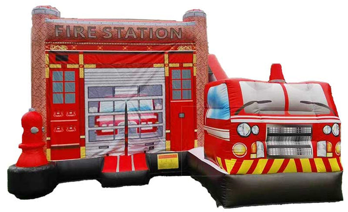 Fire Exit Inflatibles 3 In 1 Fire Station Bounce House – inflatableisland.co
