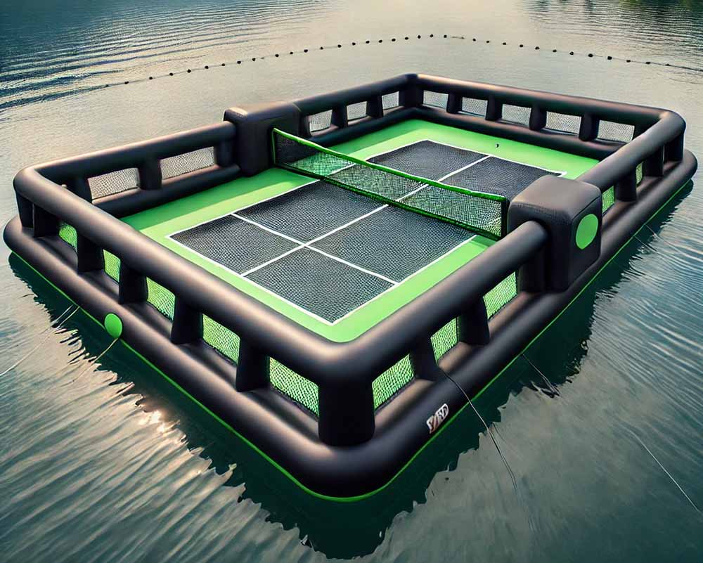 Floating Pickleball Court With Netting Walls