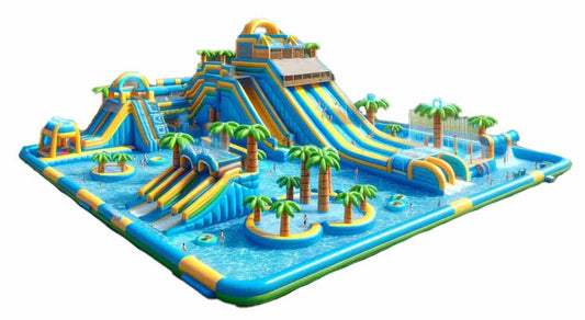 Custom 100ft Inflatable Water Parks For Sale