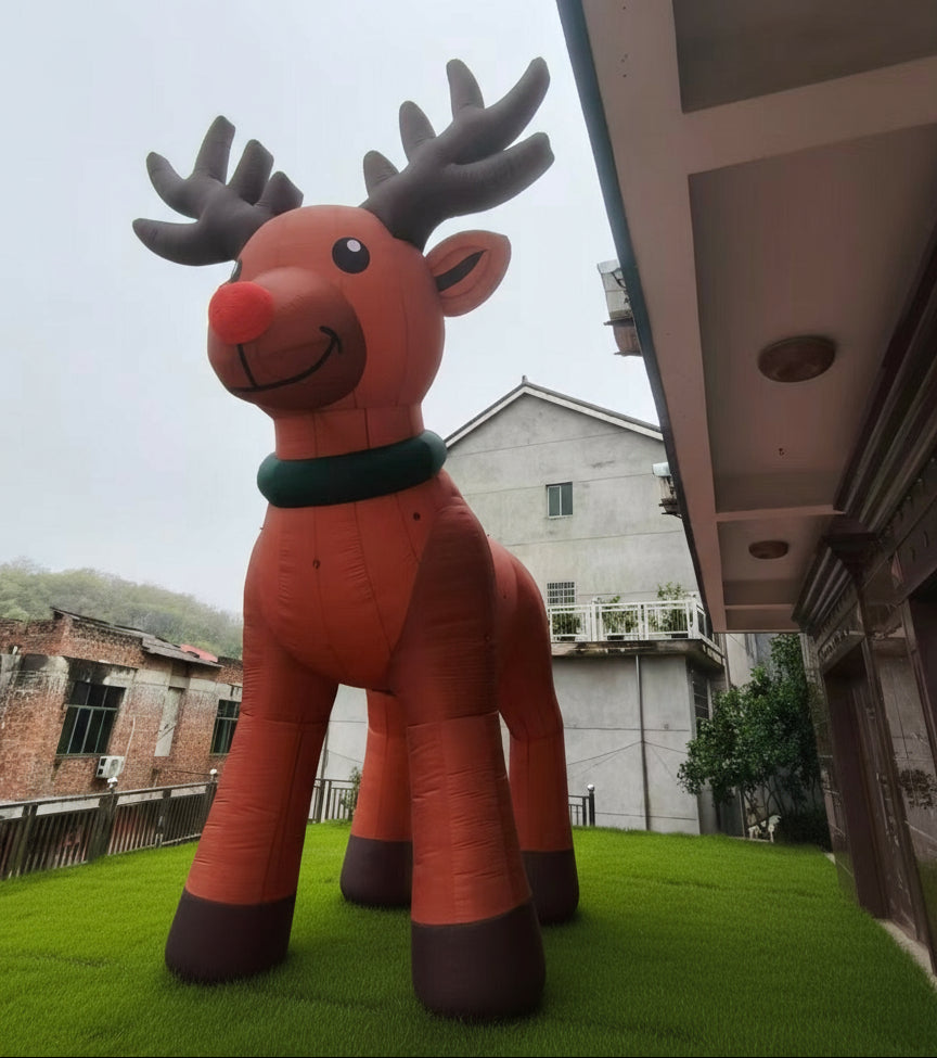 giant inflatable reindeer side view