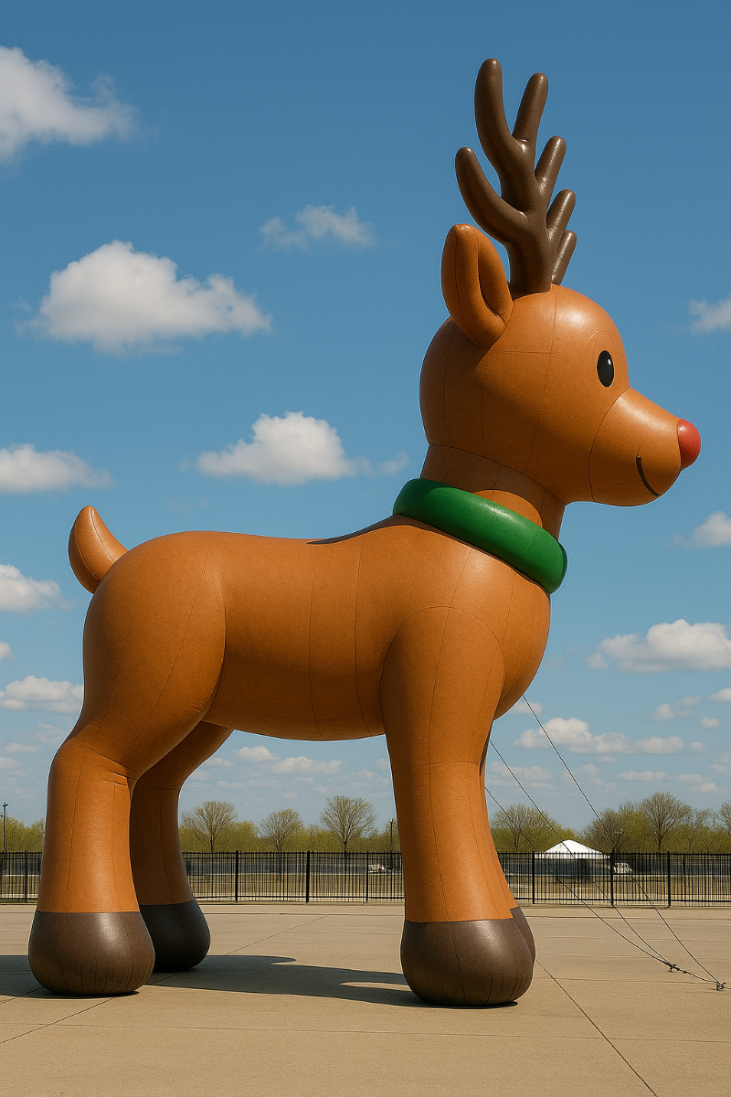 Giant Inflatable Reindeer Side View