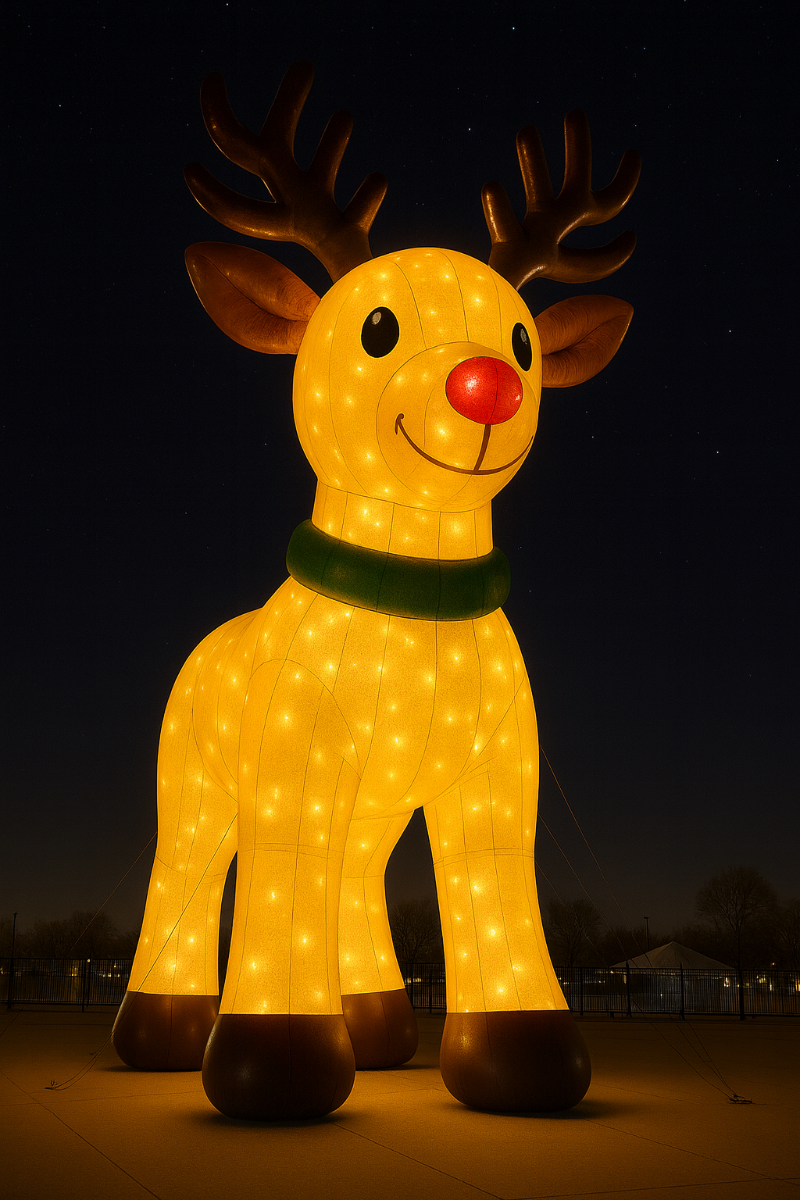 Giant Inflatable Reindeer With Lights