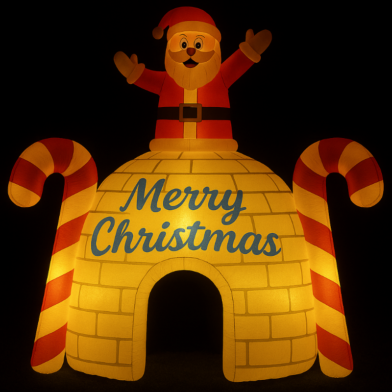 Large Inflatable Santa Igloo House With Lights