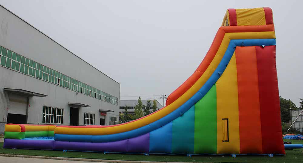 Giant Inflatable Rainbow Water Slide Side View