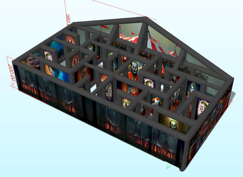 inflatable haunted house layout mockup top