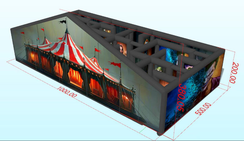 inflatable haunted house layout mockup front