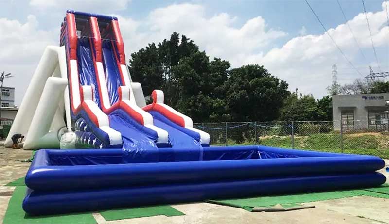 Huge Inflatable Water Slide With Pool
