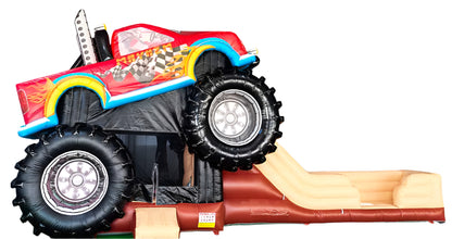 Huge Monster Truck Bounce House with Slide