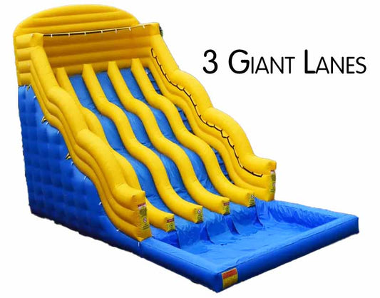 3 Lane Giant Inflatable Water Slide With Pool