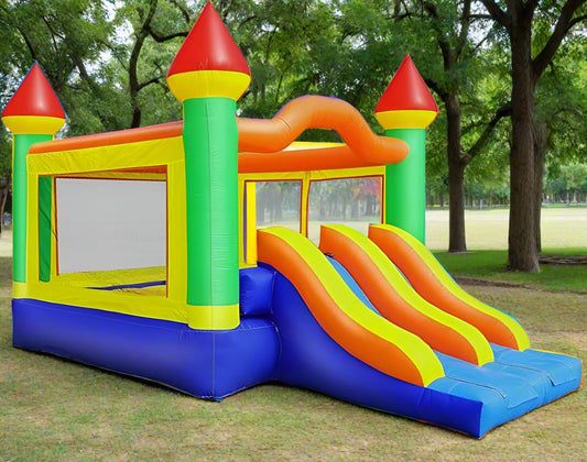 bounce house with double slides for sale