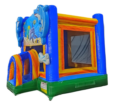 Dolphin Bounce House With Slide - Wet or Dry