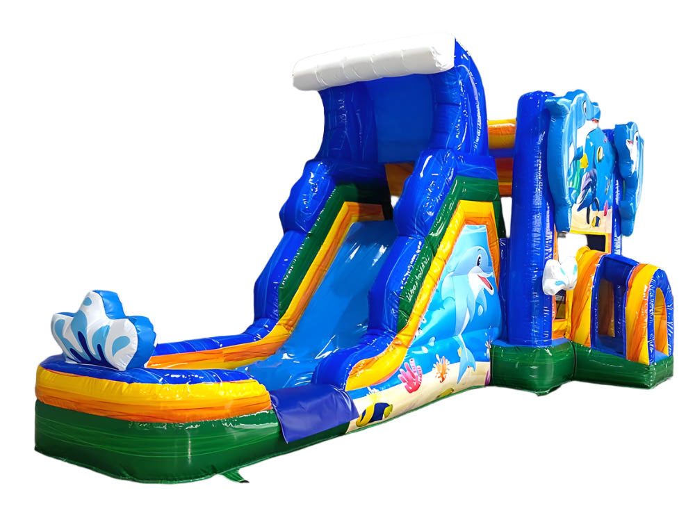 Dolphin Bounce House With Slide