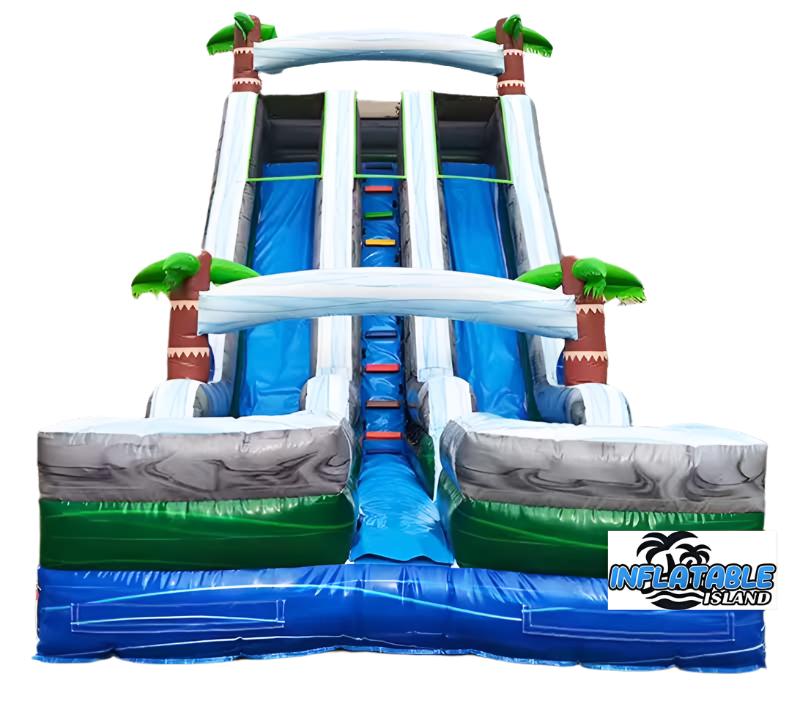 Tropical Jungle Double Lane Inflatable Waterslide