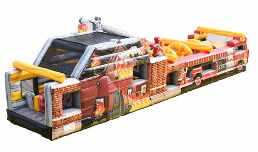 Inflatable Fire Truck Obstacle Course