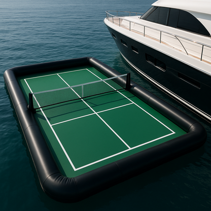 Floating Pickleball Court Next To Yacht
