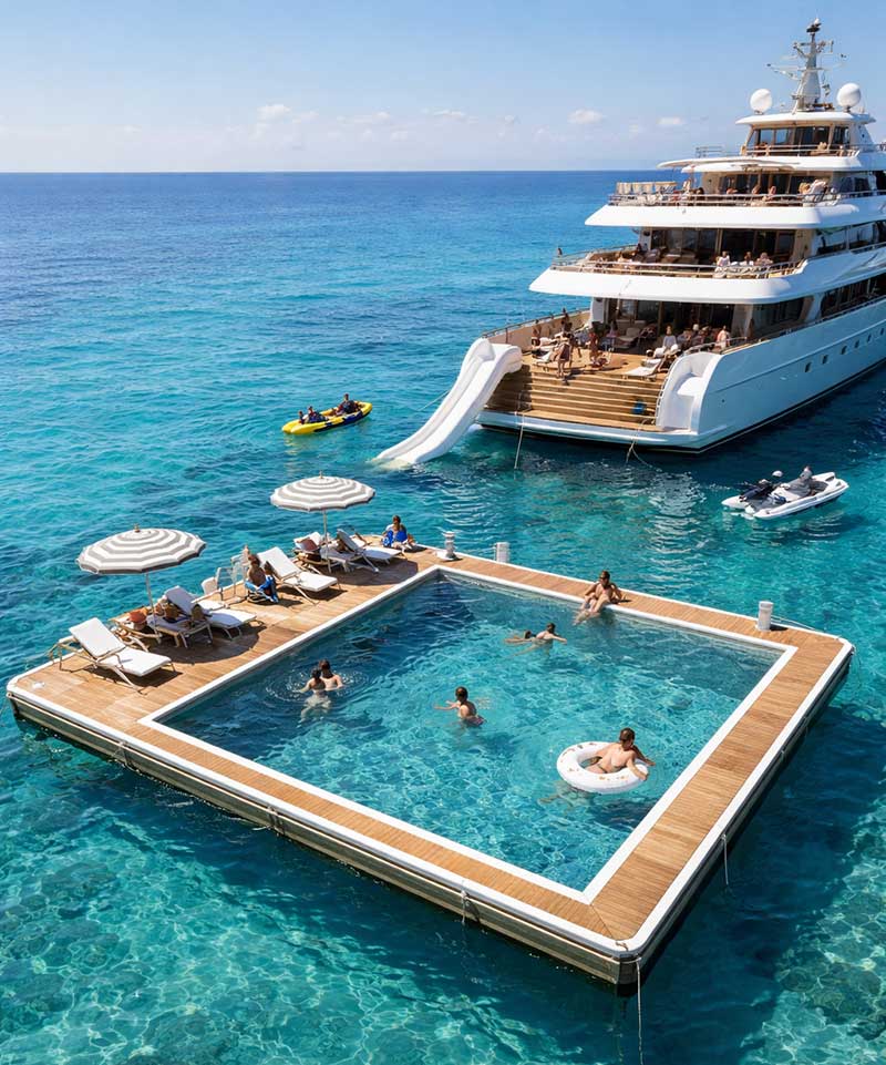 Inflatable Floating Pool For Yacht