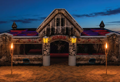 Front of inflatable halloween maze