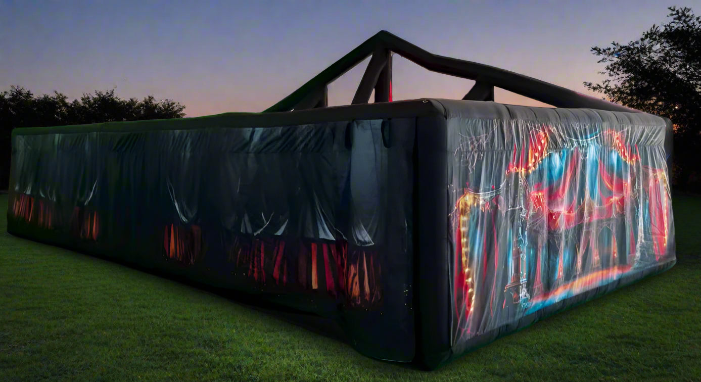 inflatable haunted house back