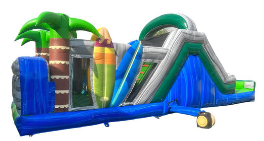 Inflatable Obstacle Course With Water Slide & Pool