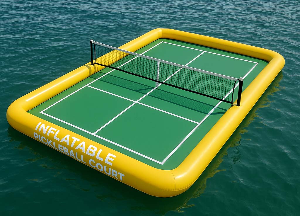 Inflatable Floating Pickleball Court Yellow Green