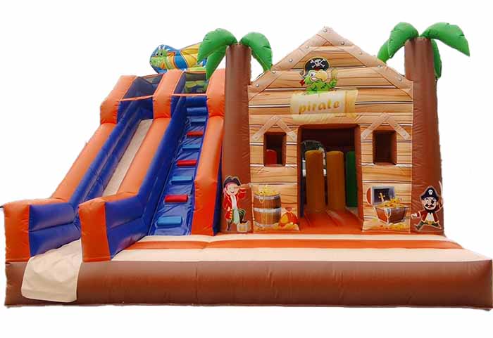 Inflatable Pirate Jungle Bounce House With Slide