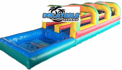 2 Lane Inflatable Slip N' Slide With Pool