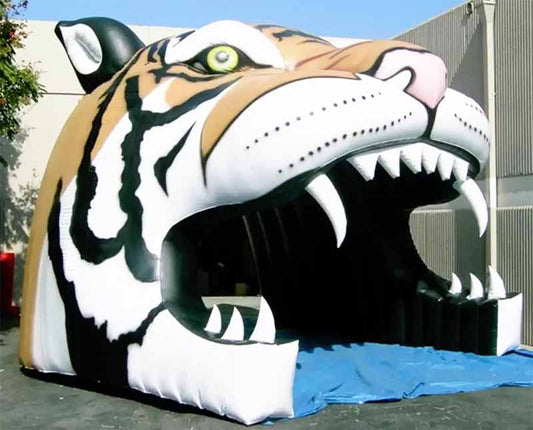Inflatable Tiger Head Tunnel