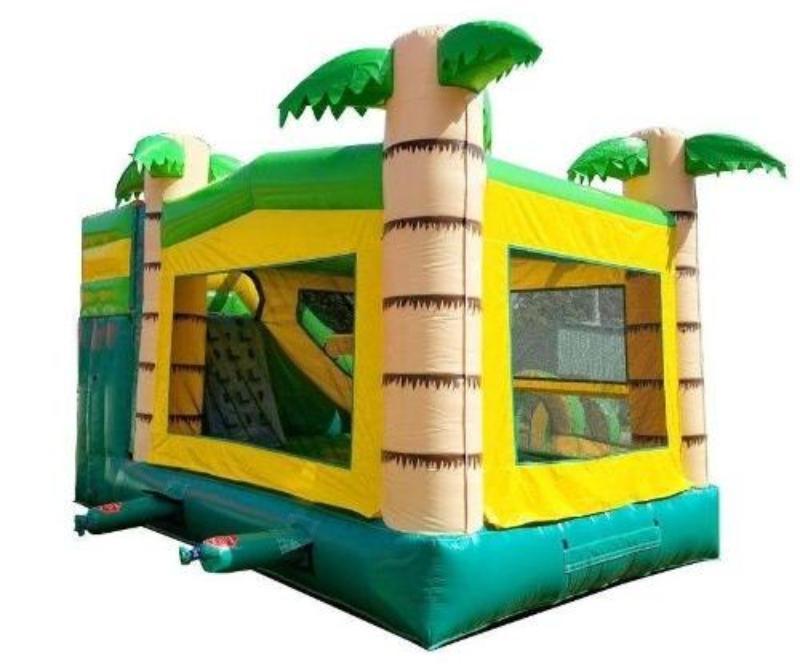 Inflatable Jungle Bounce House With Slide