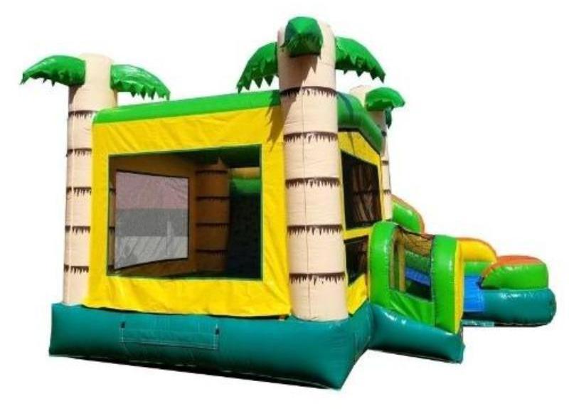 Inflatable Jungle Bounce House With Slide