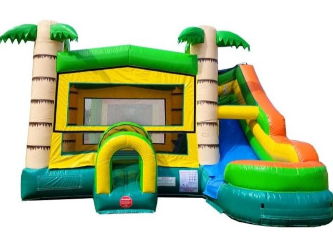 Inflatable Jungle Bounce House With Slide